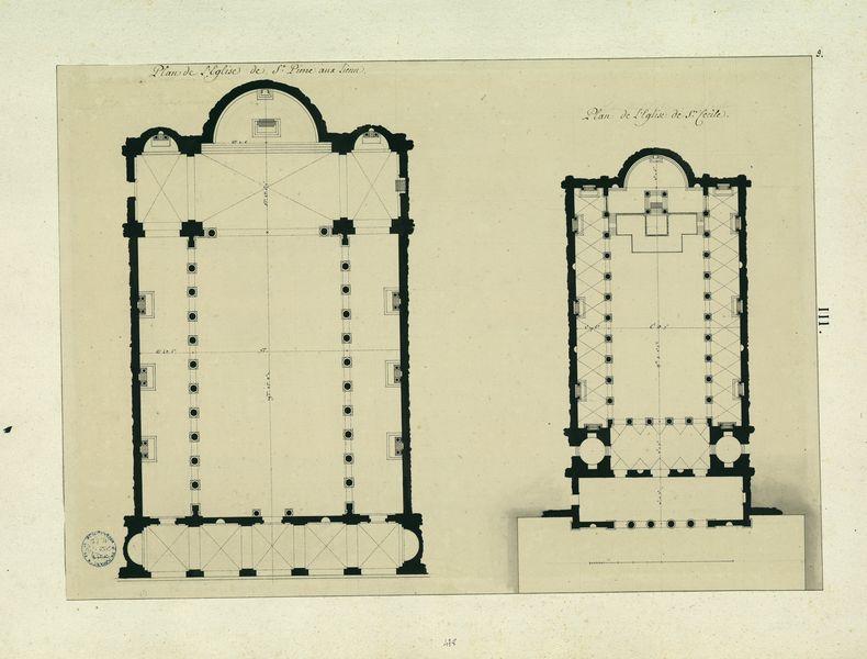 Plans de Sainte-Cécile et de Saint-Pierre-aux-Liens