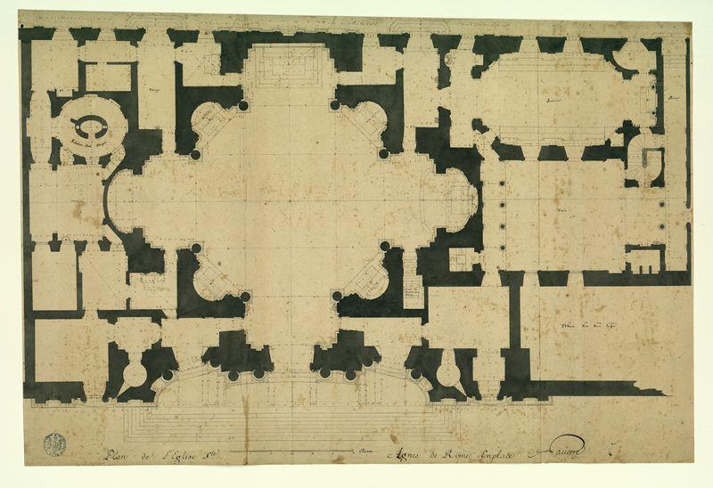 Plan de l'église Sainte-Agnès en place Navone [à Rome]