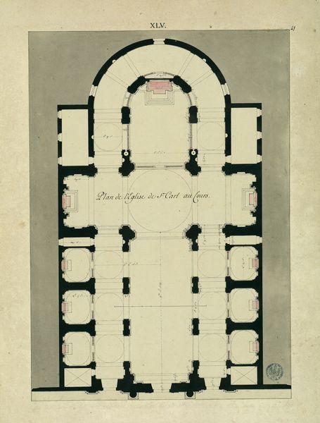 Plan de l'église de Saint-Charles au Corso