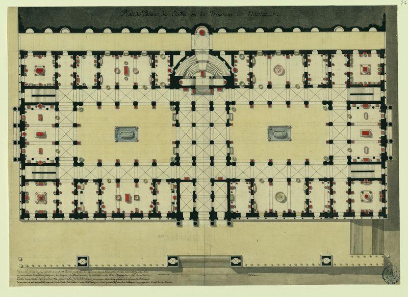 Plan du Palais des études ou du muséum de Naples