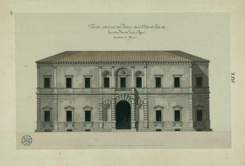 Façade extérieure du palais de la villa de Jules III, hors de la porte du Peuple à Rome