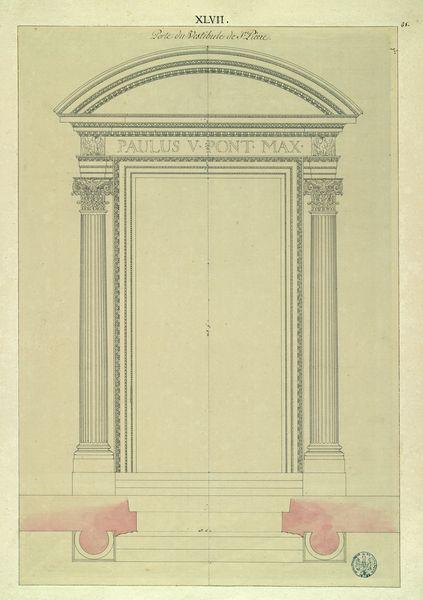 Porte du vestibule de Saint-Pierre : élévation et plan