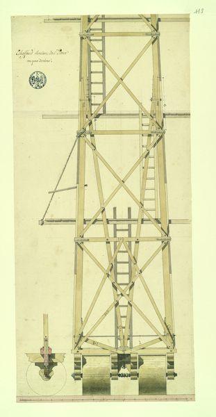 Echafaud roulant de Saint-Pierre vu par derrière