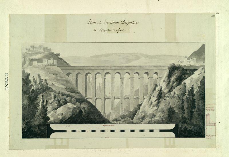 Plan et élévation de l'aqueduc de Spolète