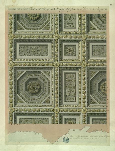 Ornements des voûtes de la grande nef de l'église de Saint-Pierre de Rome : dessin et profil