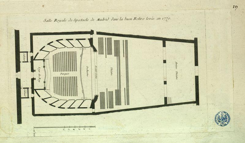 Salle royale de spectacle de Madrid, dans le Buen retiro, levée en 1770