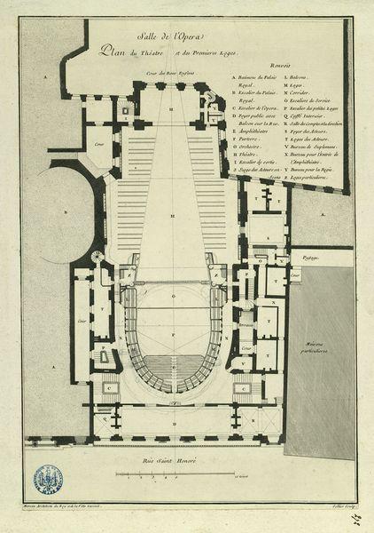 Salle de l'opéra de Paris, plan du théâtre et des premières loges