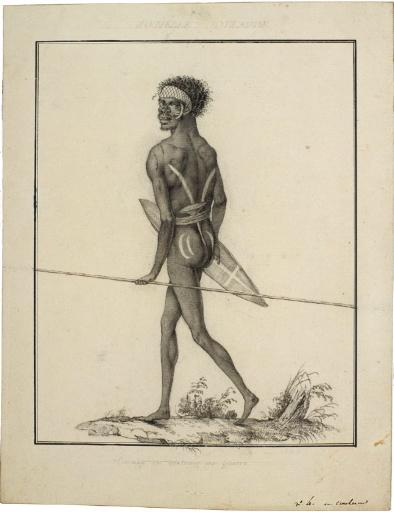 Nouvelle-Hollande - Sauvage en costume de guerre - n°4 en couleur