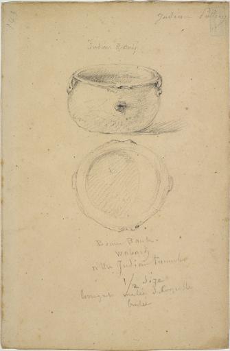 Indian pottery - Bone Bank - Wabash - in the Indian tumulus - 1/2 size - ... mêlées de coquilles brûlées