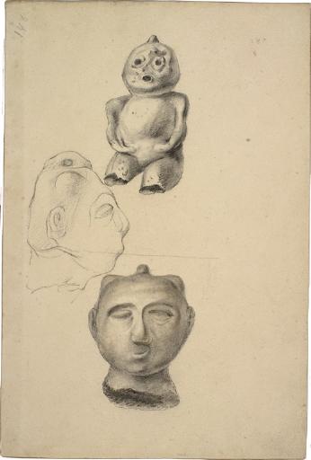 Figures anthropomorphes en céramique issues du site de Bone Bank (Indiana)