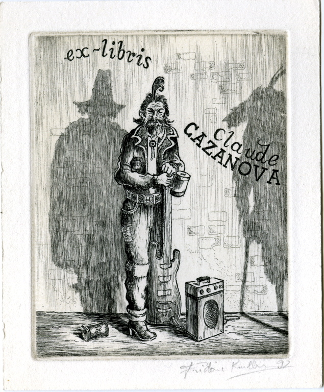 ex-libris Claude CAZANOVA (titre inscrit)