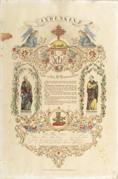 ANDENKEN/ der esten Hl. Kommunion. (titre inscrit)
