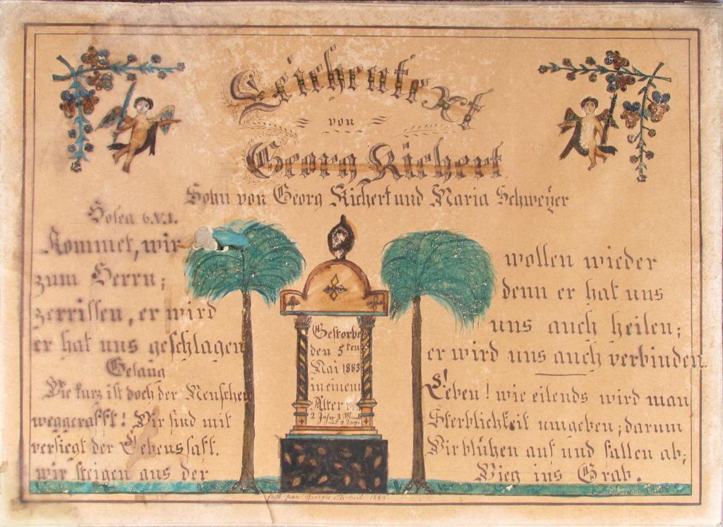 Leichentext von Georg Richert (titre inscrit)