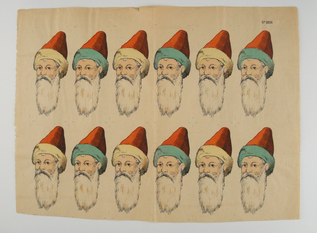 planche de têtes de Saint-Nicolas à découper (titre factice)