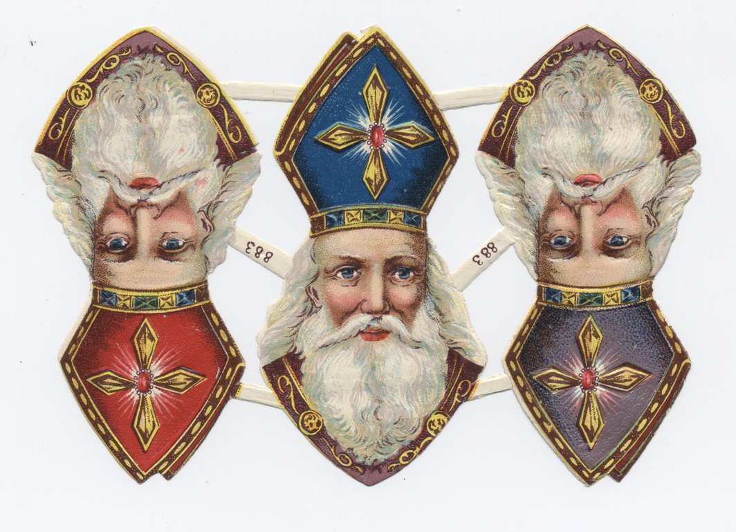 planche de 3 têtes de Saint-Nicolas N°883 (titre factice)