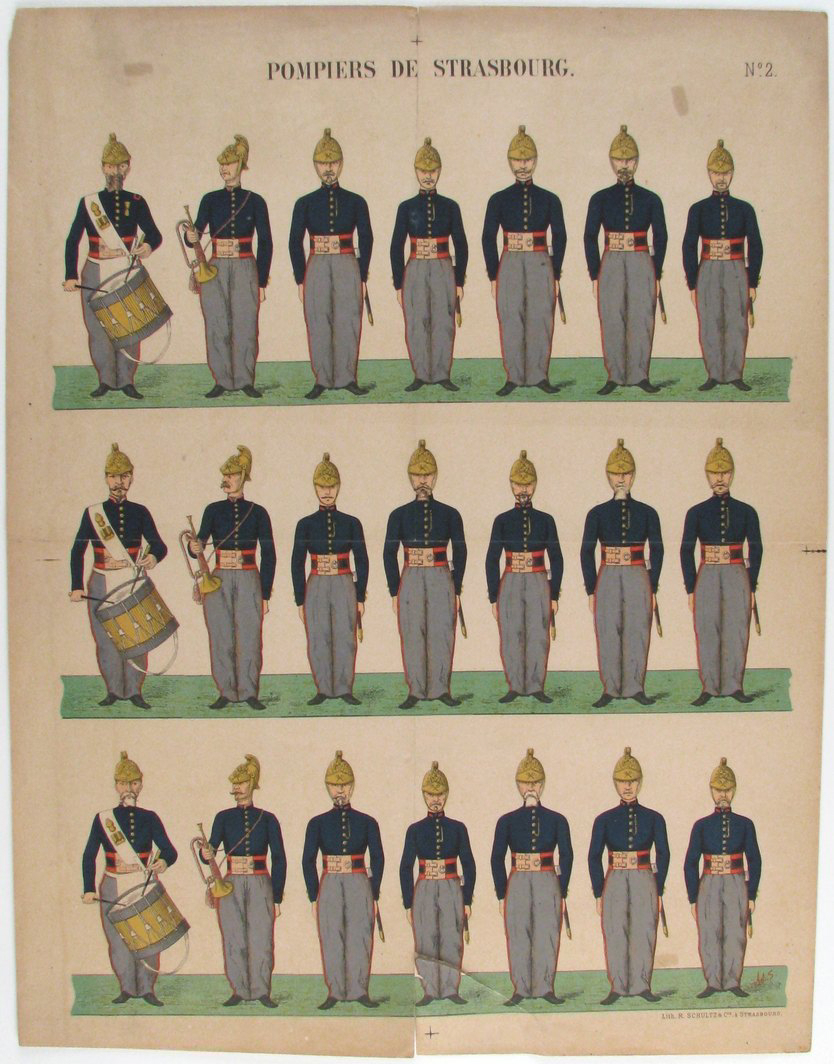 planche de petits pompiers de Strasbourg, N°2, 1883 (titre factice) ; Pompiers de Strasbourg (titre inscrit)