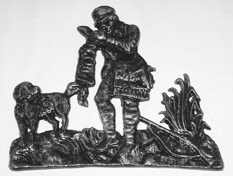 Chasseur retirant sa botte (titre d'usage)