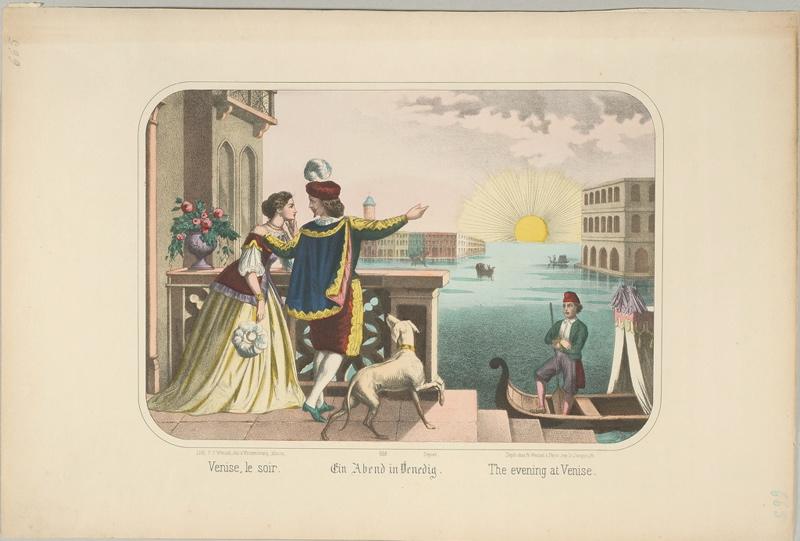 Venise, le soir. (titre inscrit, français, allemand, anglais)