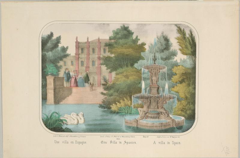 Une villa en Espagne (titre inscrit, français, allemand, anglais)