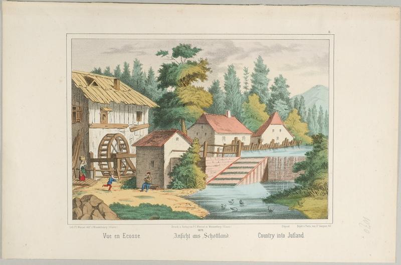 Vue en Ecosse. (titre inscrit, français, allemand, anglais)