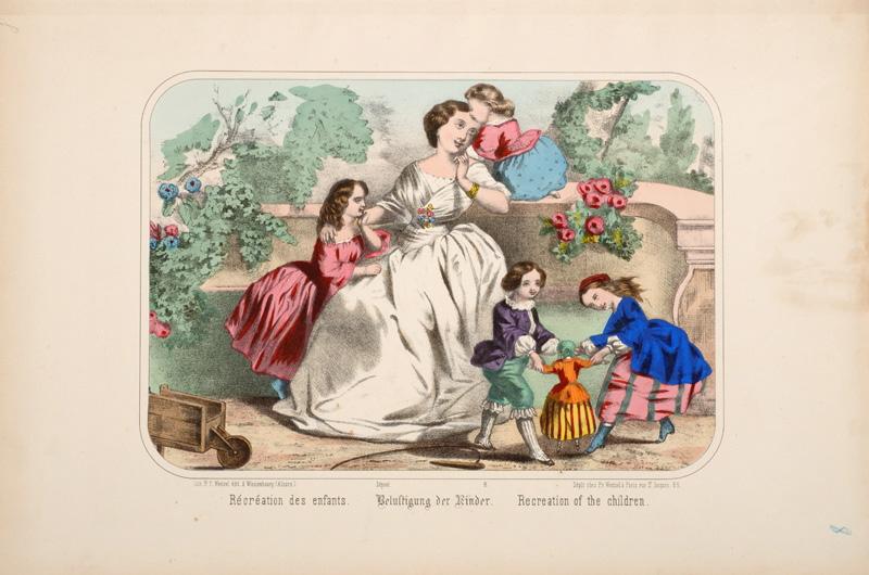 Récréation des enfants. (titre inscrit, français, allemand, anglais)