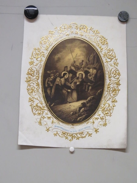 4eme Station. Jésus rencontre sa très chère mère. (titre inscrit, français)