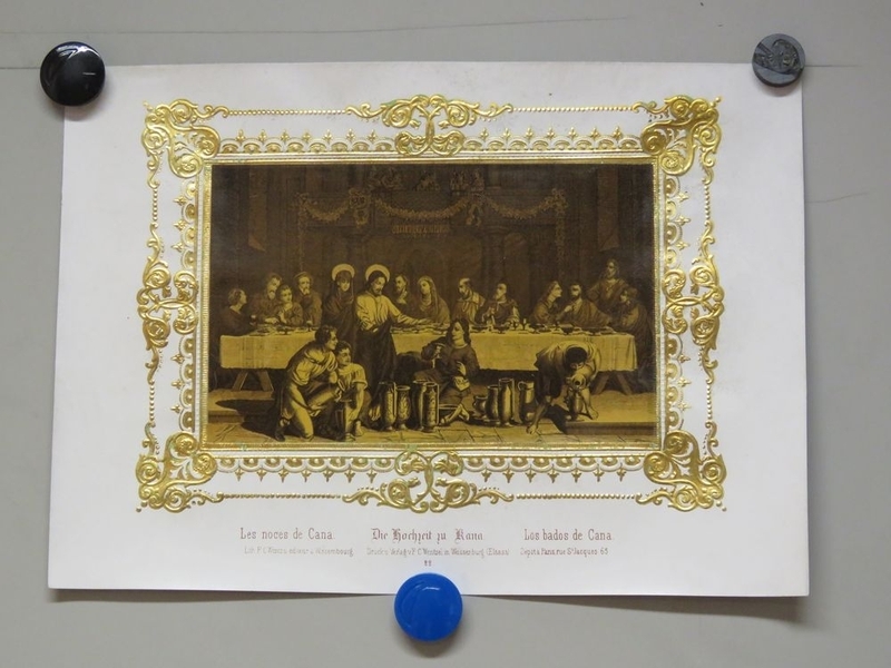 Les noces de Cana. (titre inscrit, allemand, français, espagnol)