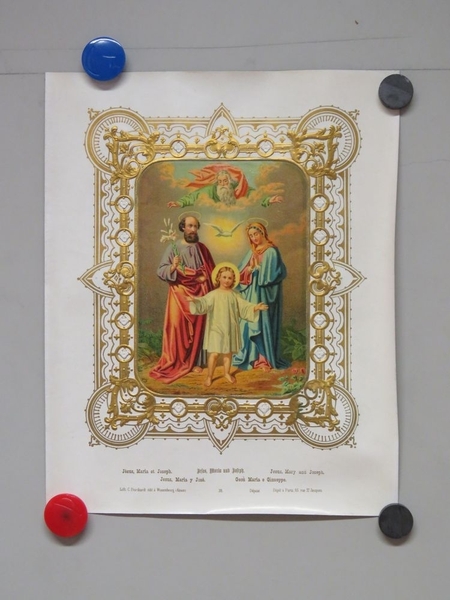 Jésus, Maria et Joseph. (titre inscrit, français, allemand, français, espagnol, italien)
