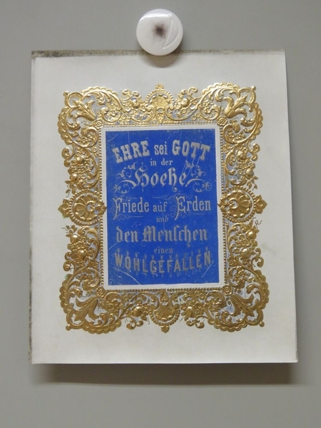 Ehre sei Gott in der hoehe, Friede auf Erden und den Menschen einen wohlgefallen. (texte religieux, allemand)
