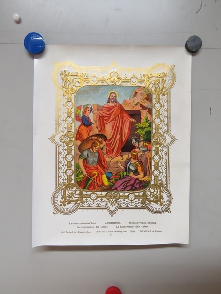 La résurrection du Christ. (titre inscrit, français, allemand, anglais, espagnol, italien)