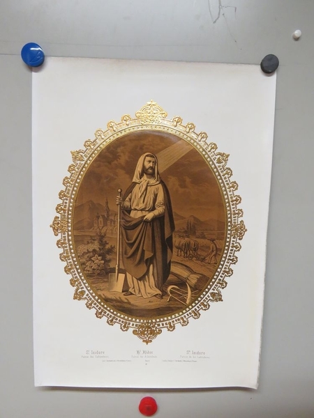 St. Isidore Patron des Cultivateurs. (titre inscrit, français, allemand, anglais)