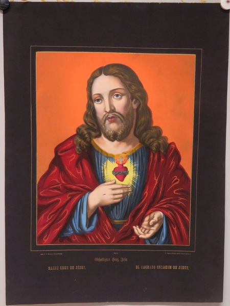 SACRÉ COEUR DE JÉSUS. (titre inscrit, allemand, français, espagnol)