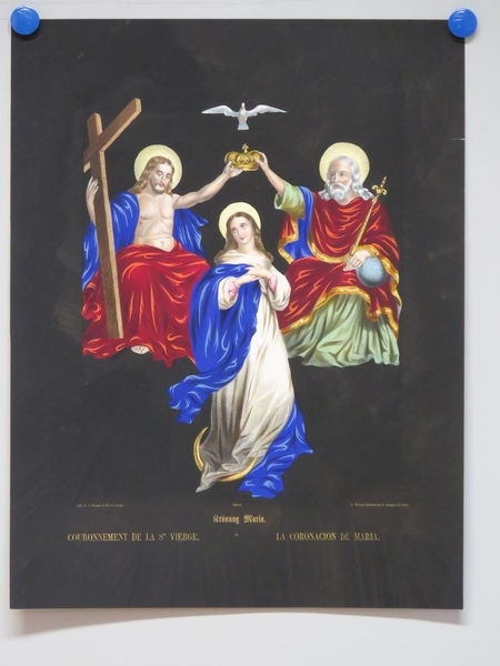 COURONNEMENT DE LA Ste VIERGE. (titre inscrit, allemand, français, espagnol)