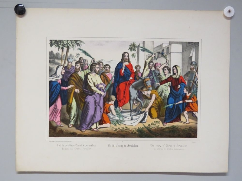 Entrée de Jésus-Christ à Jérusalem. (titre inscrit, français, allemand, anglais, espagnol, italien)