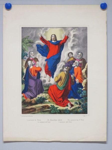 L'ascension du Christ. (titre inscrit, français, allemand, anglais, espagnol, italien)