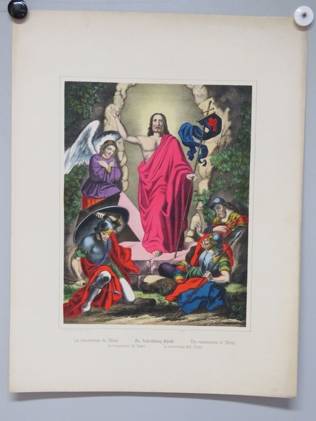 La résurrection du Christ. (titre inscrit, français, allemand, anglais, espagnol, italien)