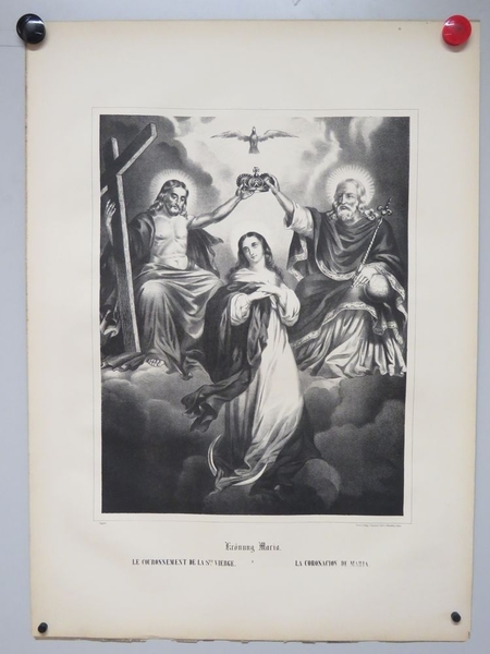 LE COURRONNEMENT DE LA STE. VIERGE. (titre inscrit, allemand, français, espagnol)