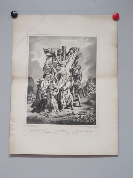 La Descente de la croix. (titre inscrit, français, allemand, anglais, espagnol, italien)