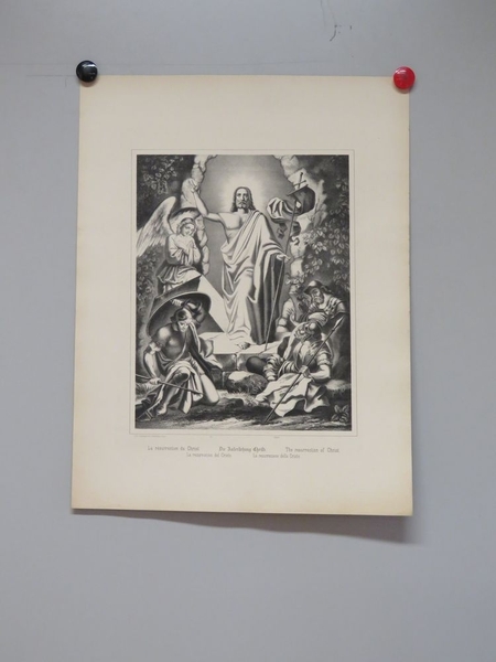 La résurrection du Christ. (titre inscrit, français, allemand, anglais, espagnol, italien)