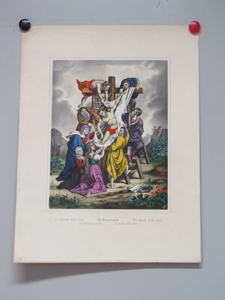 La Descente de la croix. (titre inscrit, français, allemand, anglais, espagnol, italien)