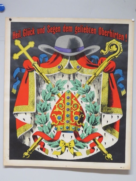 Heil, Glück und Segen dem geliebten Oberhirten ! (titre inscrit, allemand) ; Salut, bonheur et bénédiction au bien-aimé évêque (titre traduit)