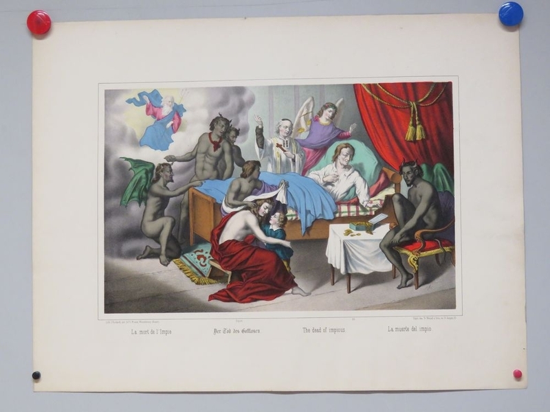 La mort de l'Impie. (titre inscrit, français, allemand, anglais, espagnol)
