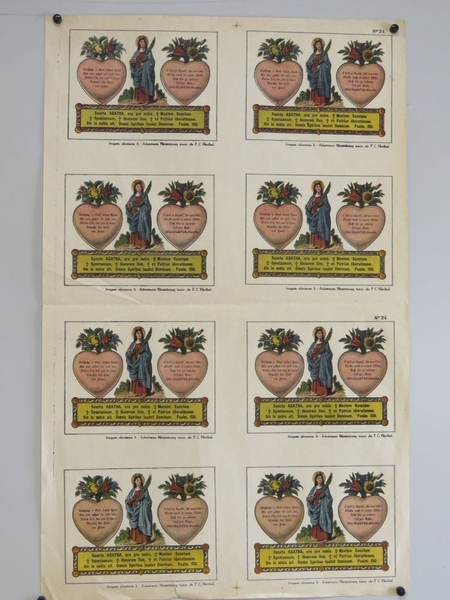 Sancta AGATHA. (titre factice, latin) ; Sainte Agathe (titre traduit)