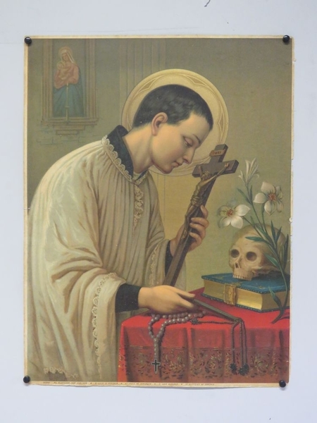 ST. LOUIS DE GONZAGUE. (titre inscrit, allemand, italien, français, espagnol, anglais)