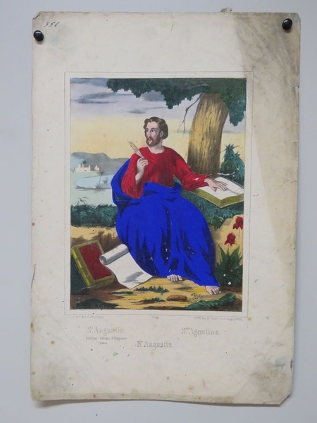 St. Augustin. Docteur, évèque d'Hipponne. 12e siècle. (titre inscrit, français, allemand, espagnol)