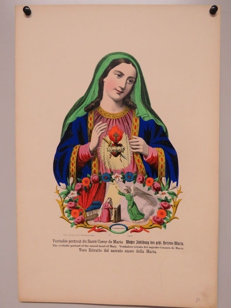 Véritable portrait du Sacré Coeur de Marie. (titre inscrit, français, allemand, anglais, espagnol, italien)