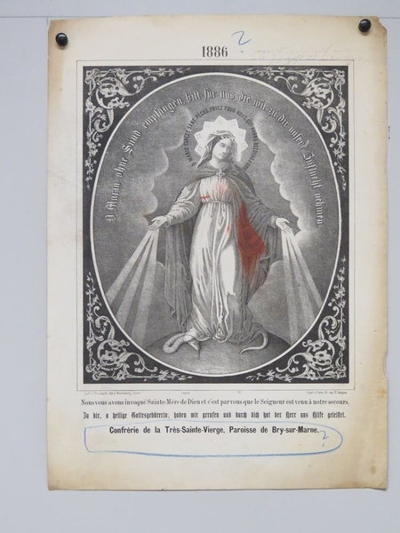 Nous vous avons invoqué Sainte-Mère de Dieu et c'est par vous que le Seigneur est venu à notre secours. (titre inscrit, français, allemand)