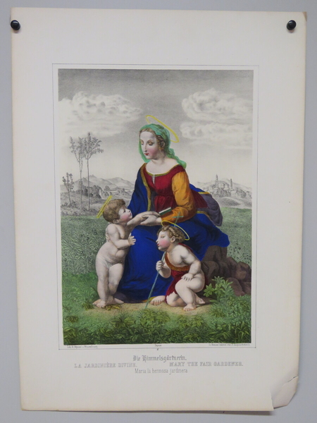 LA JARDINIERE DIVINE. (titre inscrit, allemand, français, anglais, espagnol)