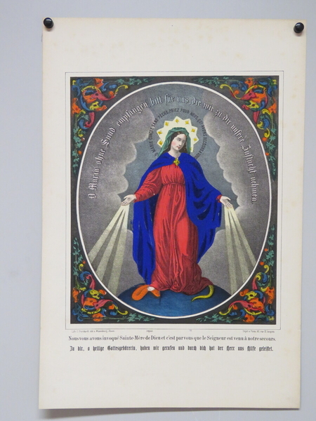 Nous vous avons invoqué Sainte-Mère de Dieu et c'est par vous que le Seigneur est venu à notre secours. (titre inscrit, français, allemand)