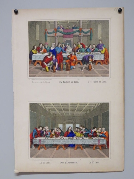 Les noces de Cana. (titre inscrit, français, allemand, espagnol) ; La Ste. Cène (titre inscrit, français, allemand, espagnol)